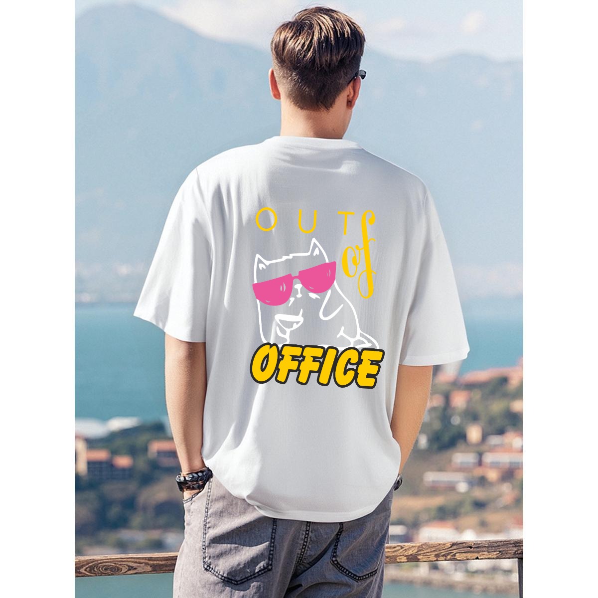 Men's T-Shirt Printed in USA|180GSM Front & Back DTF