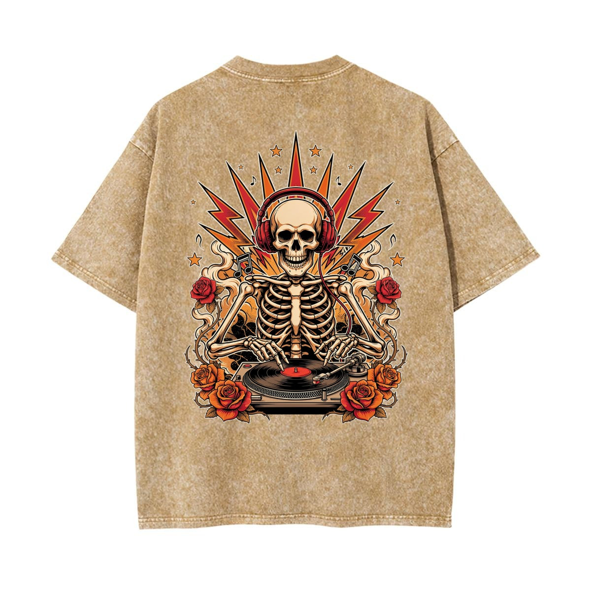 Skeleton DJ T Shirt | Gothic Music Graphic Tee