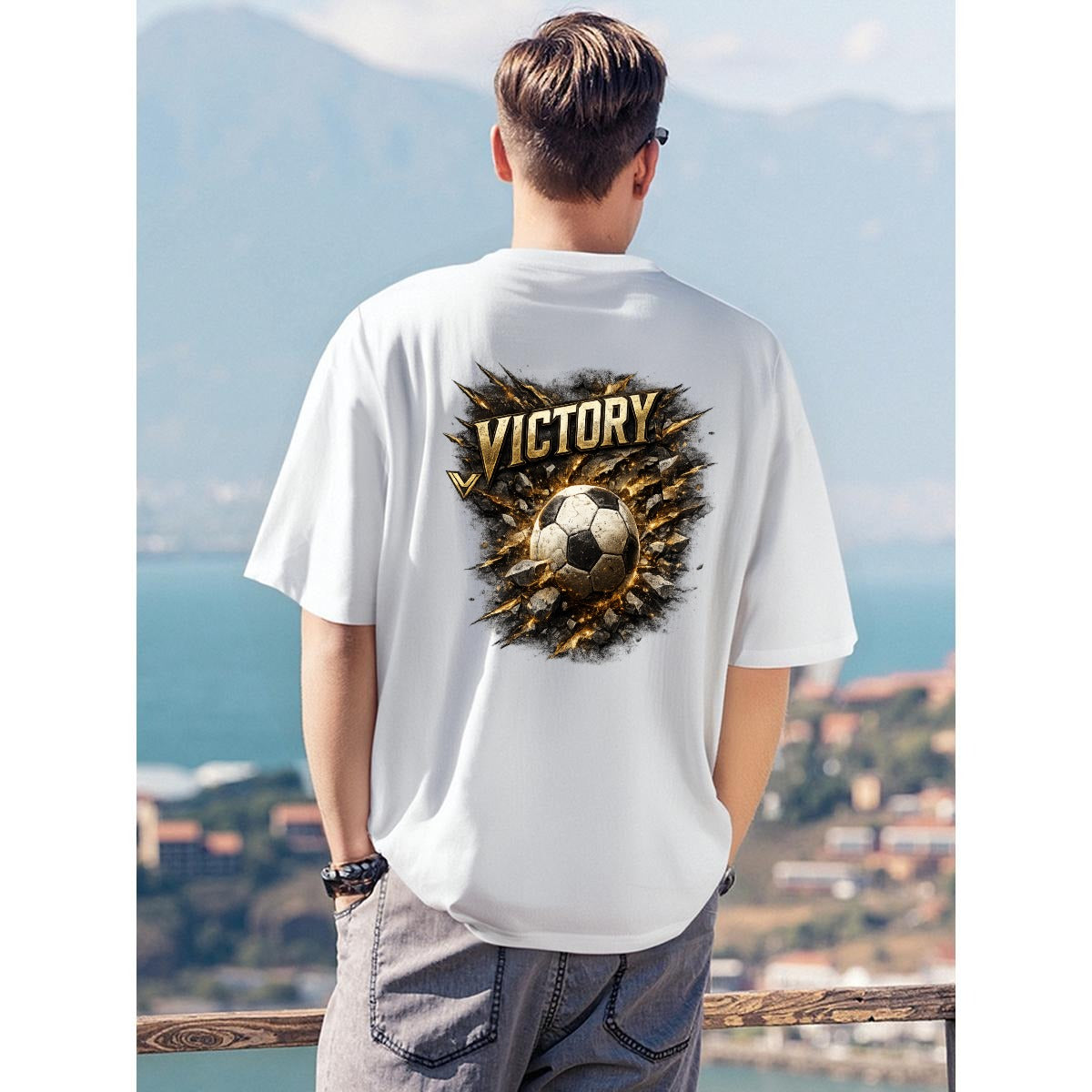 Men's T-Shirt Printed in USA|180GSM Front & Back DTF