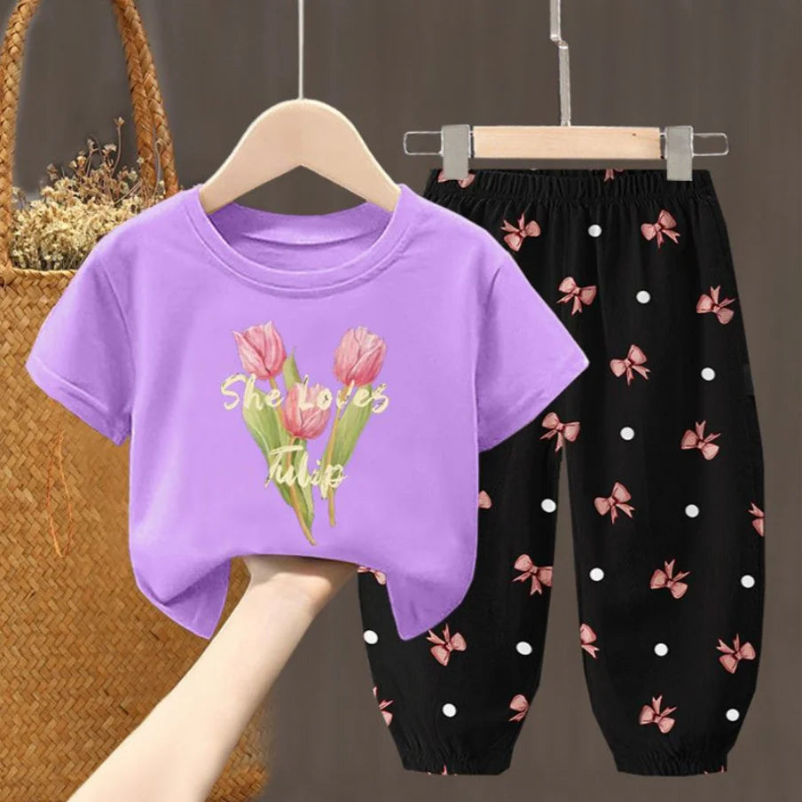 Cute Fashion T-shirt Top Pants