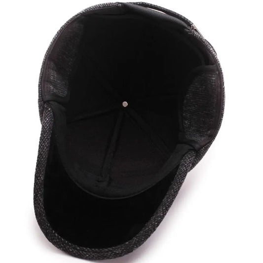 Warm Winter Wool Cap – Adjustable Men’s Outdoor Sport Earflap Hat