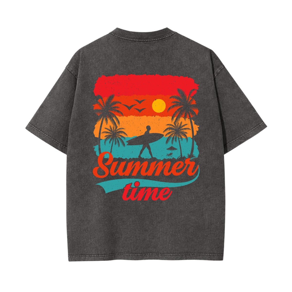 Unisex Heavyweight Washed T-shirt Printed in USA|250GSM Cotton DTG  Double-sided
