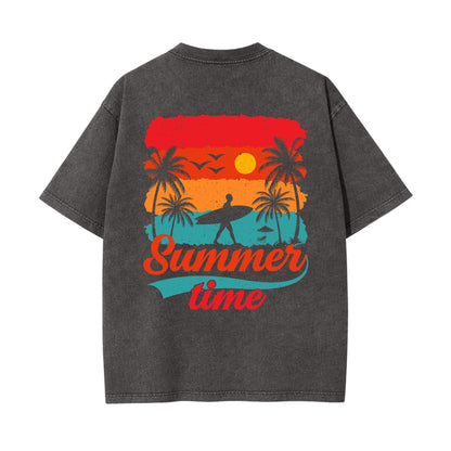 Unisex Heavyweight Washed T-shirt Printed in USA|250GSM Cotton DTG  Double-sided