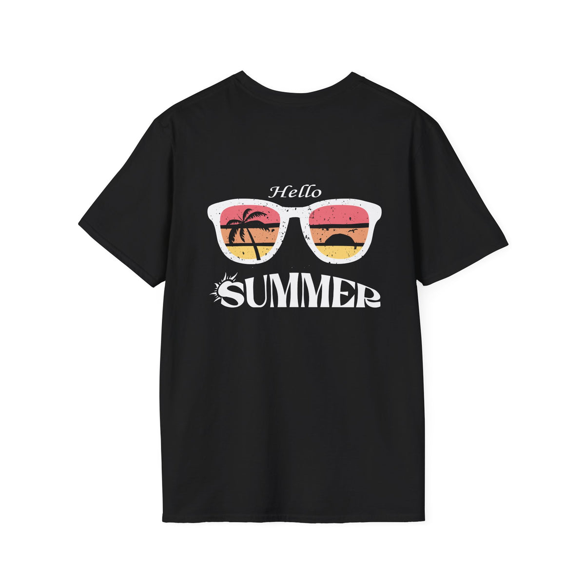 Hello Summer T-Shirt — Sunglasses Sunset Beach Graphic Tee