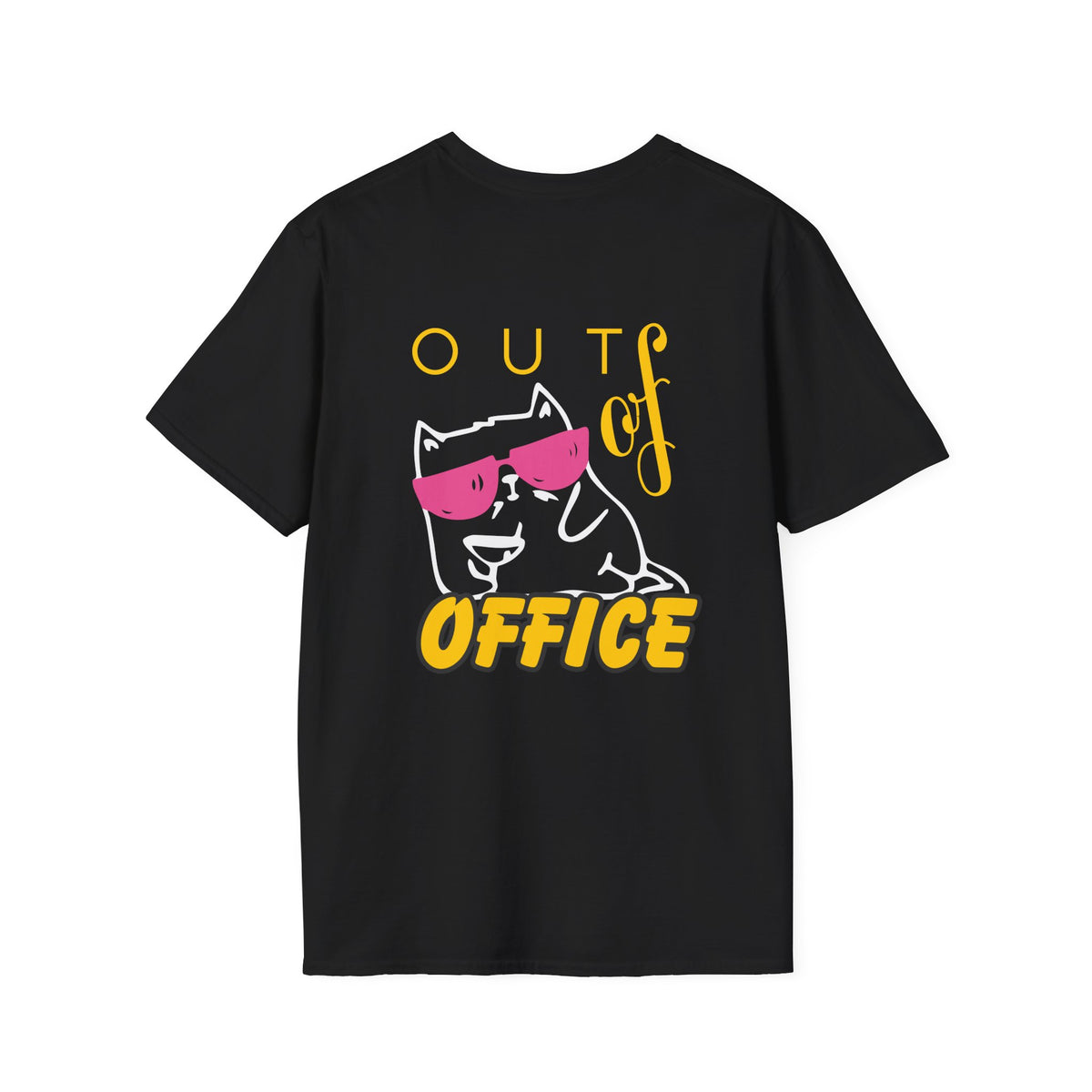 Out of Office Cat T-Shirt — Relaxed Vacation Tee with Sunglasses Graphic