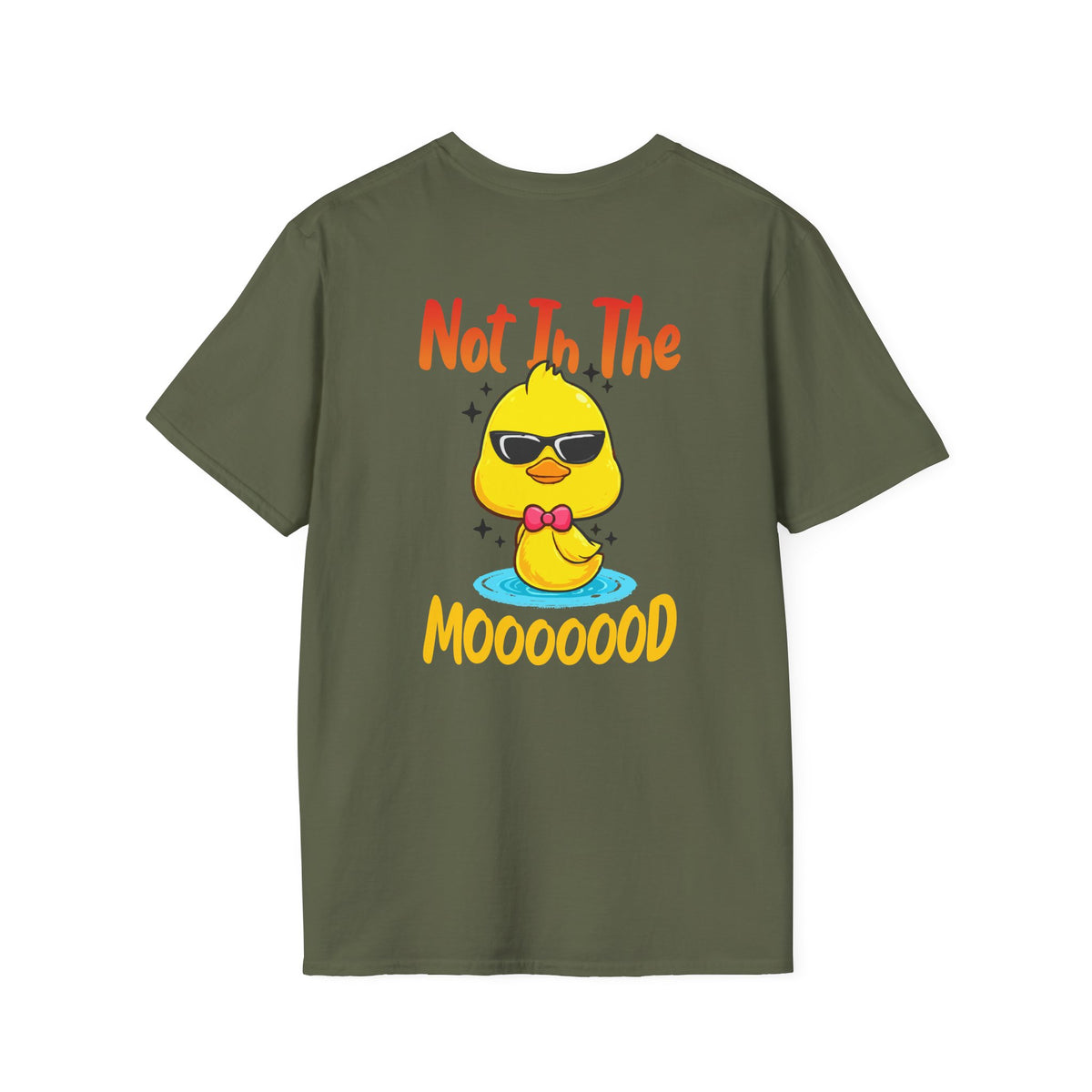 Not In The Moooood Chick Graphic T-Shirt — Cute Sunglasses Duck Tee