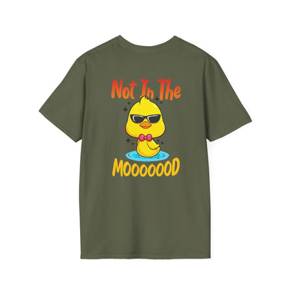 Not In The Moooood Chick Graphic T-Shirt — Cute Sunglasses Duck Tee