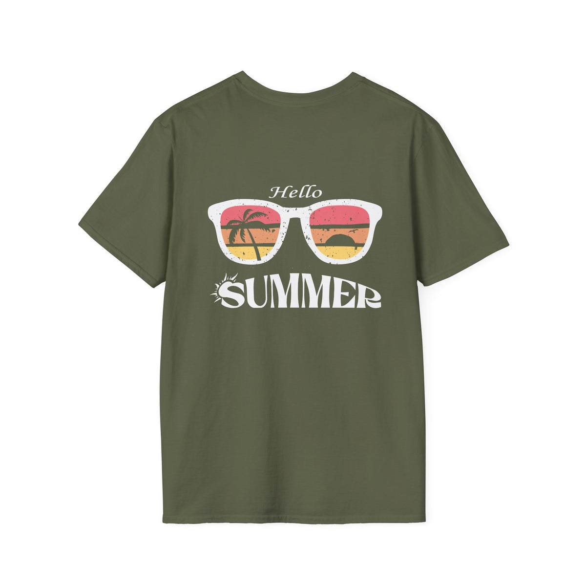 Hello Summer T-Shirt — Sunglasses Sunset Beach Graphic Tee