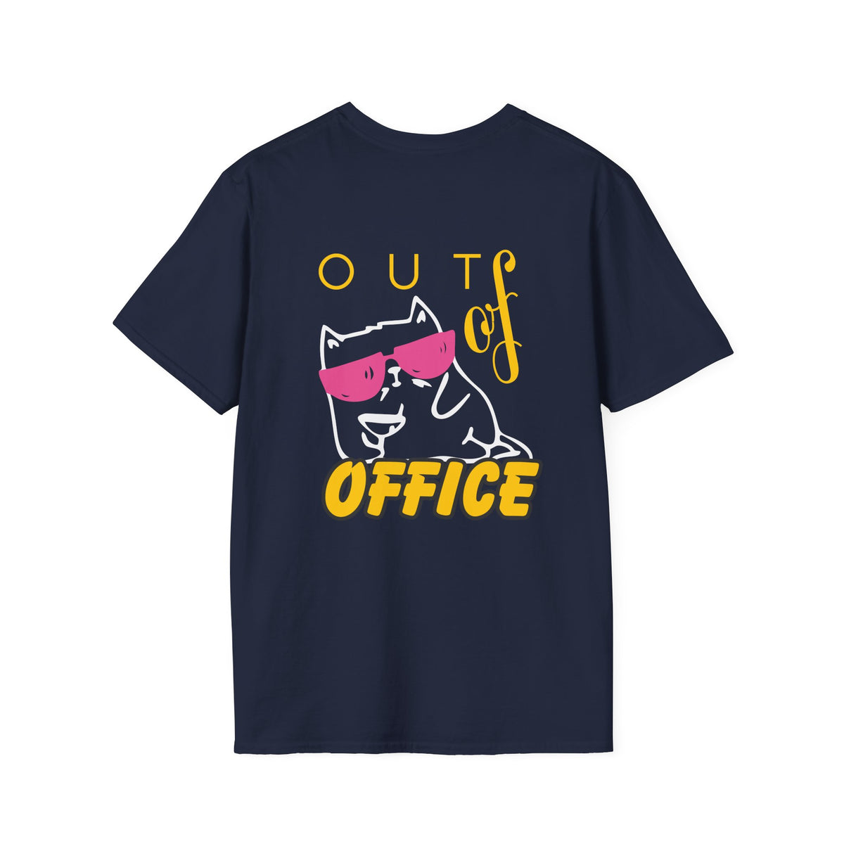 Out of Office Cat T-Shirt — Relaxed Vacation Tee with Sunglasses Graphic