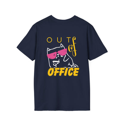 Out of Office Cat T-Shirt — Relaxed Vacation Tee with Sunglasses Graphic