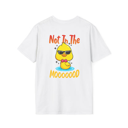 Not In The Moooood Chick Graphic T-Shirt — Cute Sunglasses Duck Tee