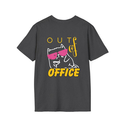 Out of Office Cat T-Shirt — Relaxed Vacation Tee with Sunglasses Graphic