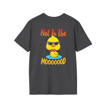 Not In The Moooood Chick Graphic T-Shirt — Cute Sunglasses Duck Tee