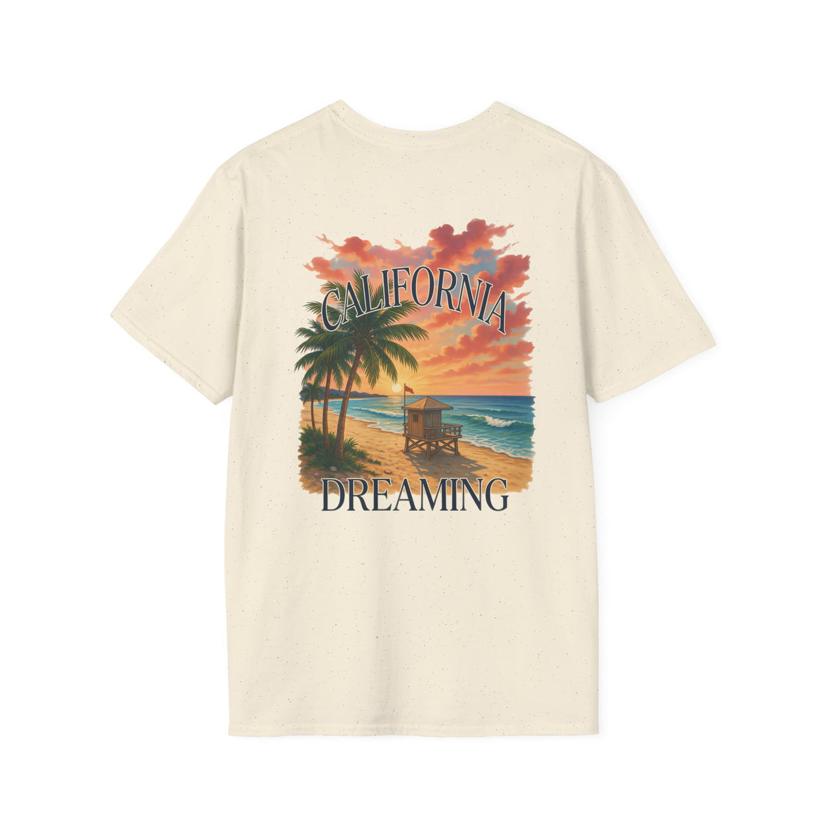 California Dreaming Beach T-Shirt — Sunset Palm Tree Graphic Tee