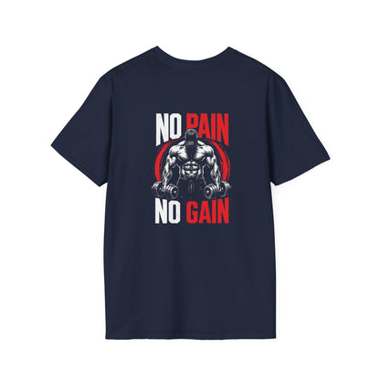 No Pain No Gain Muscle Gym T-Shirt — Motivational Weightlifting Tee