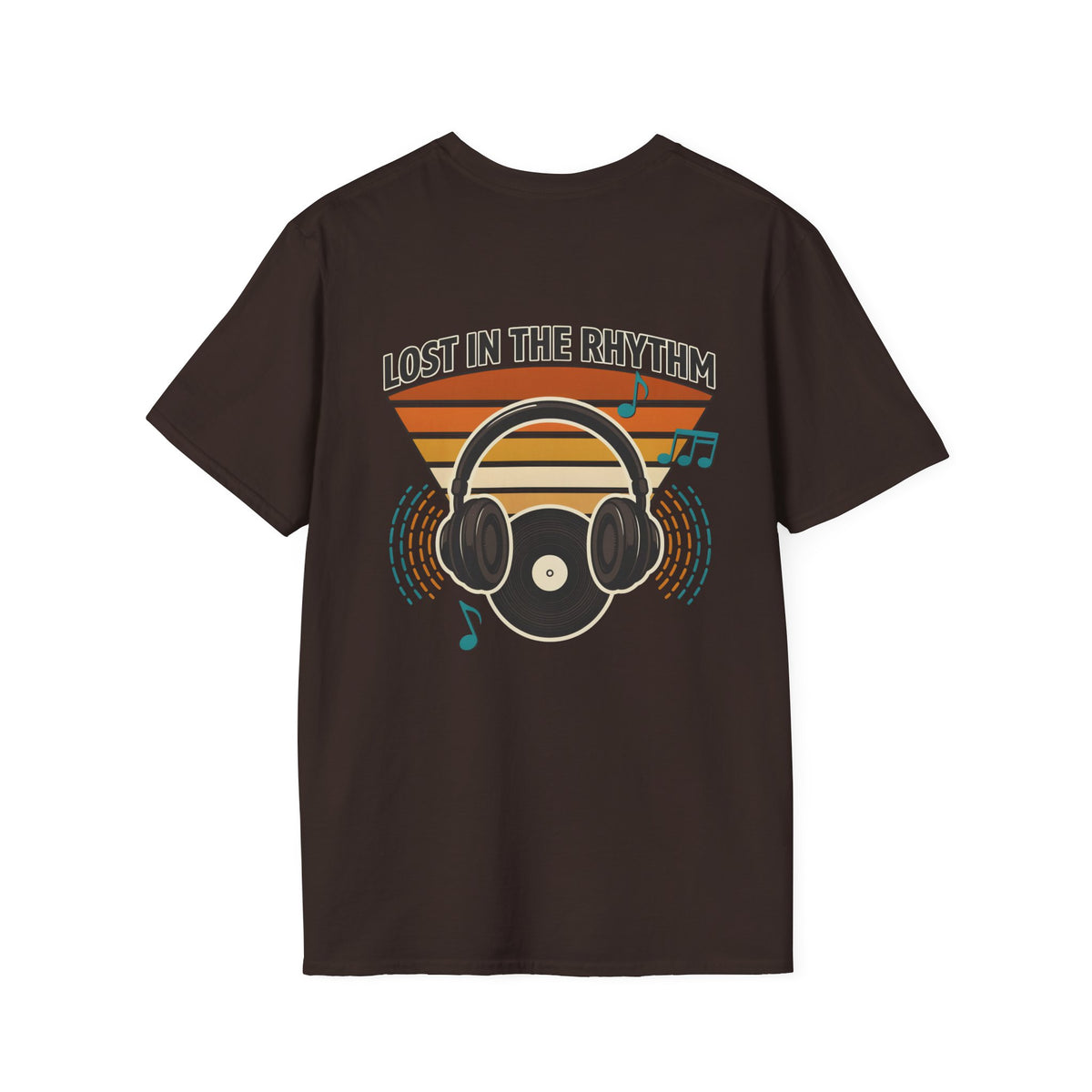 Lost in the Rhythm T-Shirt — Vintage Headphones & Vinyl Music Tee