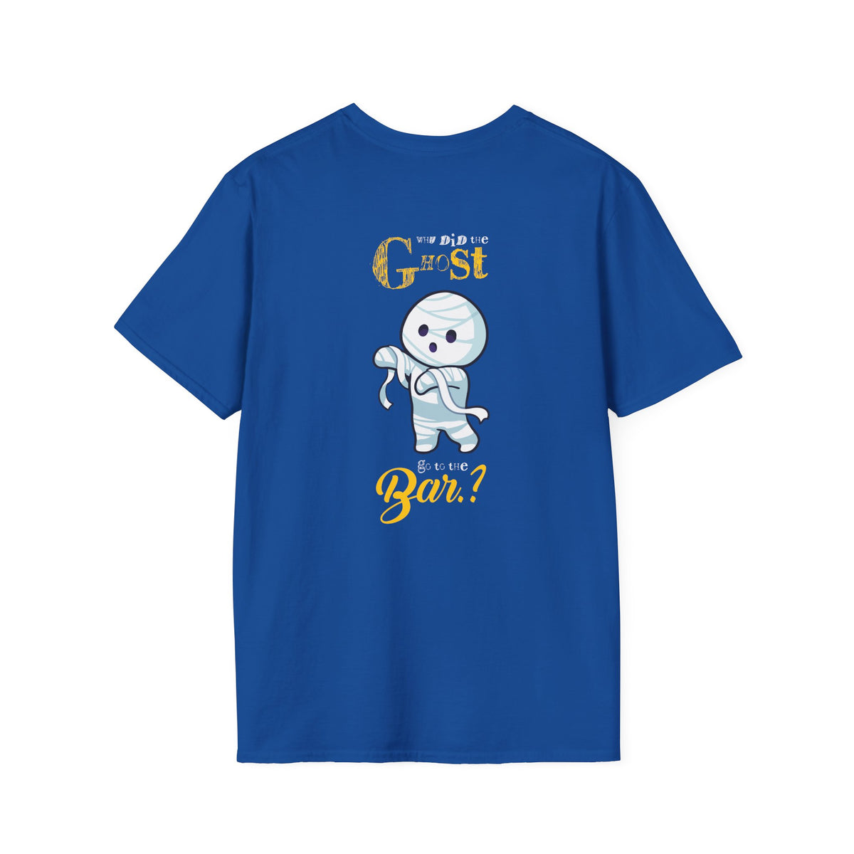 Why Did Ghost Go the Bar? Cute Ghost Graphic Tee — Funny Halloween Shirt