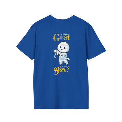 Why Did Ghost Go the Bar? Cute Ghost Graphic Tee — Funny Halloween Shirt
