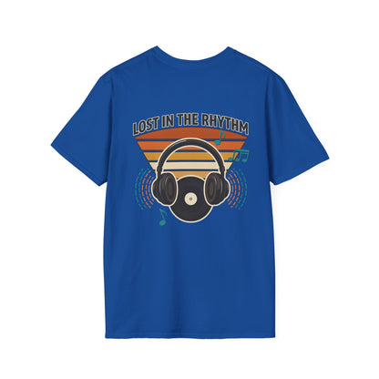 Lost in the Rhythm T-Shirt — Vintage Headphones & Vinyl Music Tee