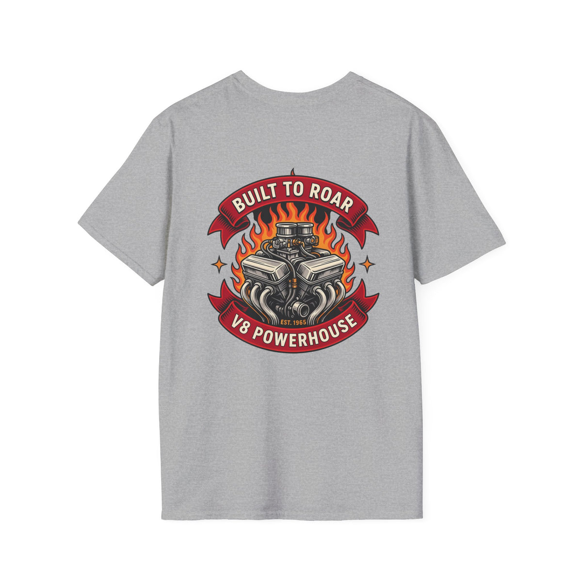 V8 Powerhouse T-Shirt – Built to Roar Muscle Car Engine Graphic Tee