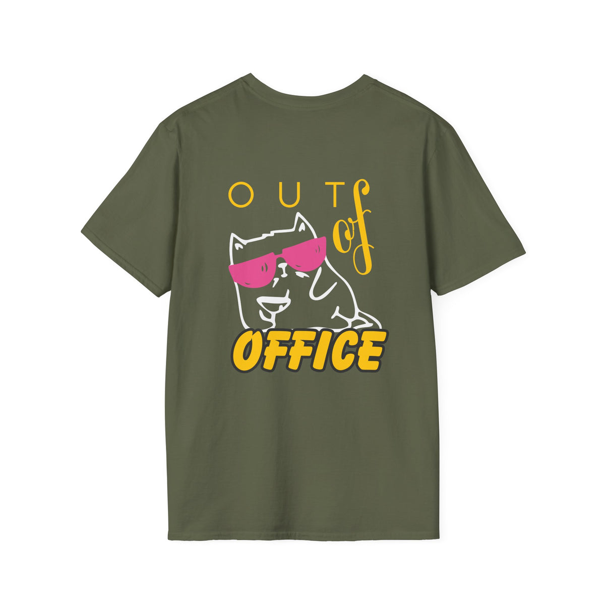 Out of Office Cat T-Shirt — Relaxed Vacation Tee with Sunglasses Graphic
