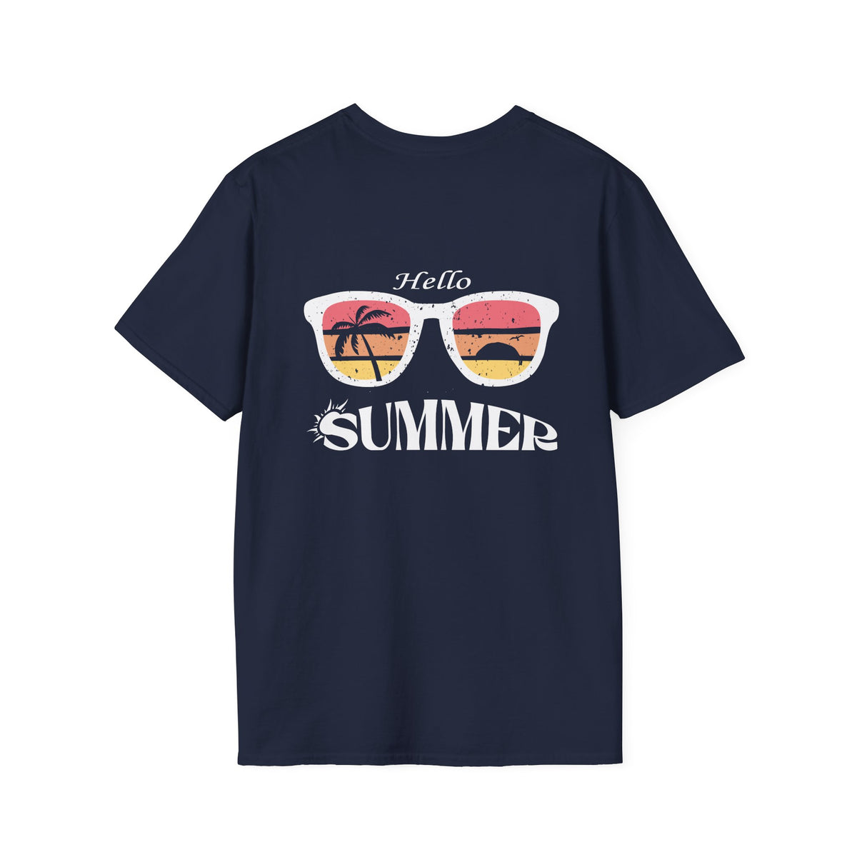 Hello Summer T-Shirt — Sunglasses Sunset Beach Graphic Tee