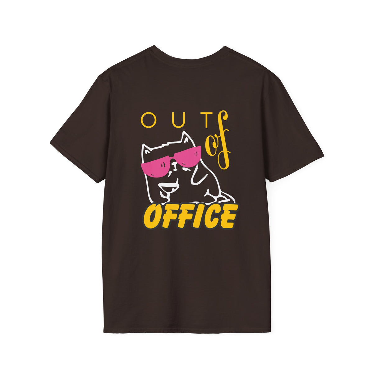 Out of Office Cat T-Shirt — Relaxed Vacation Tee with Sunglasses Graphic