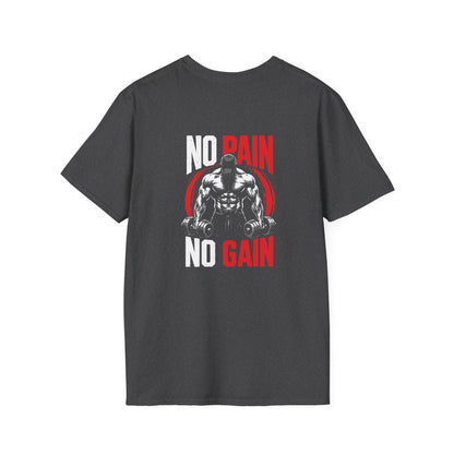 No Pain No Gain Muscle Gym T-Shirt — Motivational Weightlifting Tee
