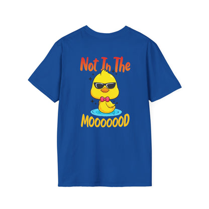 Not In The Moooood Chick Graphic T-Shirt — Cute Sunglasses Duck Tee