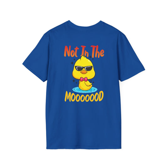 Not In The Moooood Chick Graphic T-Shirt — Cute Sunglasses Duck Tee