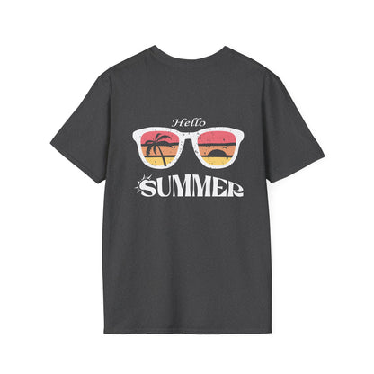 Hello Summer T-Shirt — Sunglasses Sunset Beach Graphic Tee
