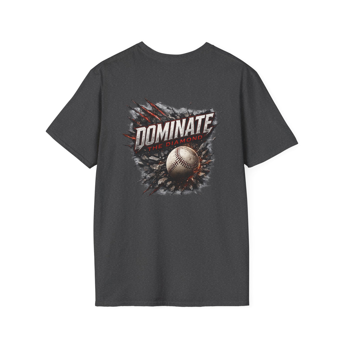 Baseball 'Dominate' Graphic T-Shirt — Back Print Sports Tee