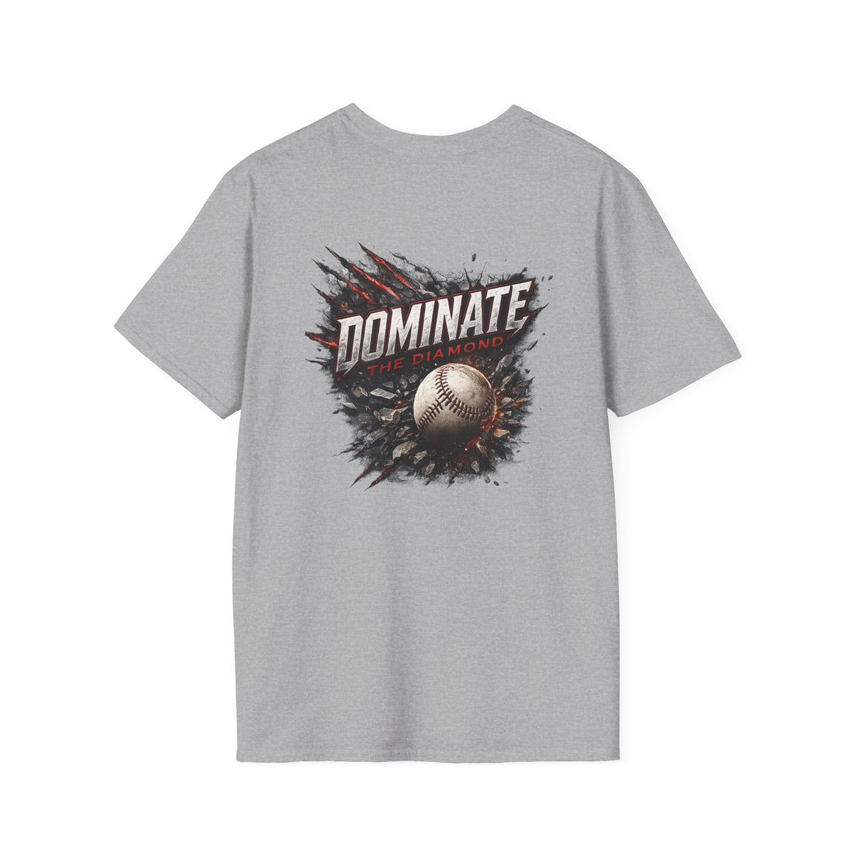 Baseball 'Dominate' Graphic T-Shirt — Back Print Sports Tee