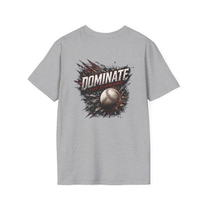 Baseball 'Dominate' Graphic T-Shirt — Back Print Sports Tee