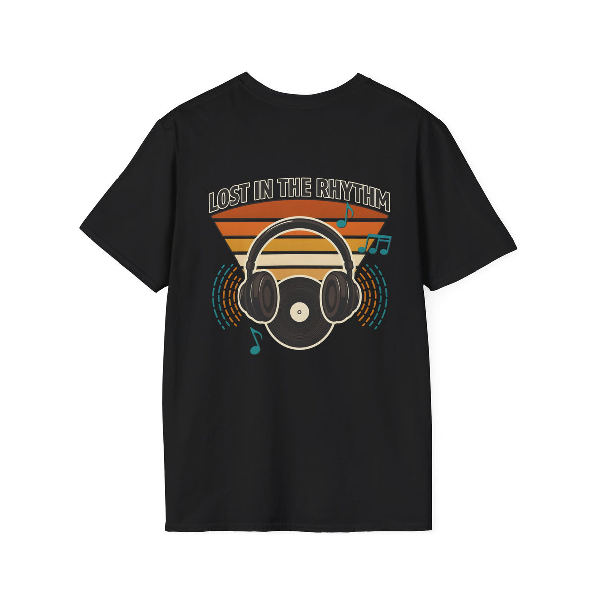 Lost in the Rhythm T-Shirt — Vintage Headphones & Vinyl Music Tee