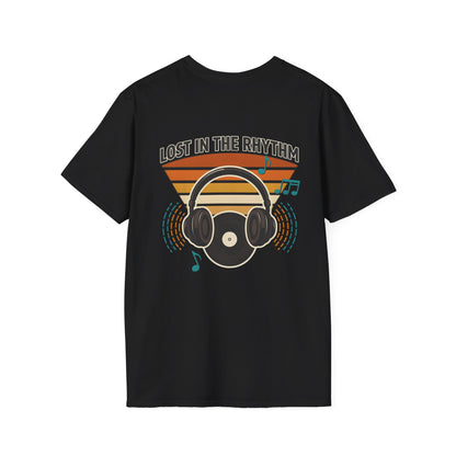 Lost in the Rhythm T-Shirt — Vintage Headphones & Vinyl Music Tee