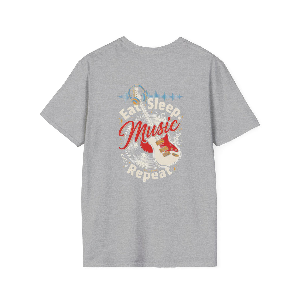 Music Lover T-Shirt — "Eat. Sleep. Music. Repeat." Graphic Tee