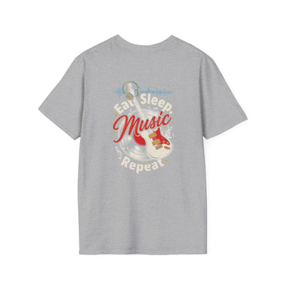 Music Lover T-Shirt — "Eat. Sleep. Music. Repeat." Graphic Tee