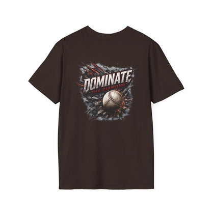 Baseball 'Dominate' Graphic T-Shirt — Back Print Sports Tee
