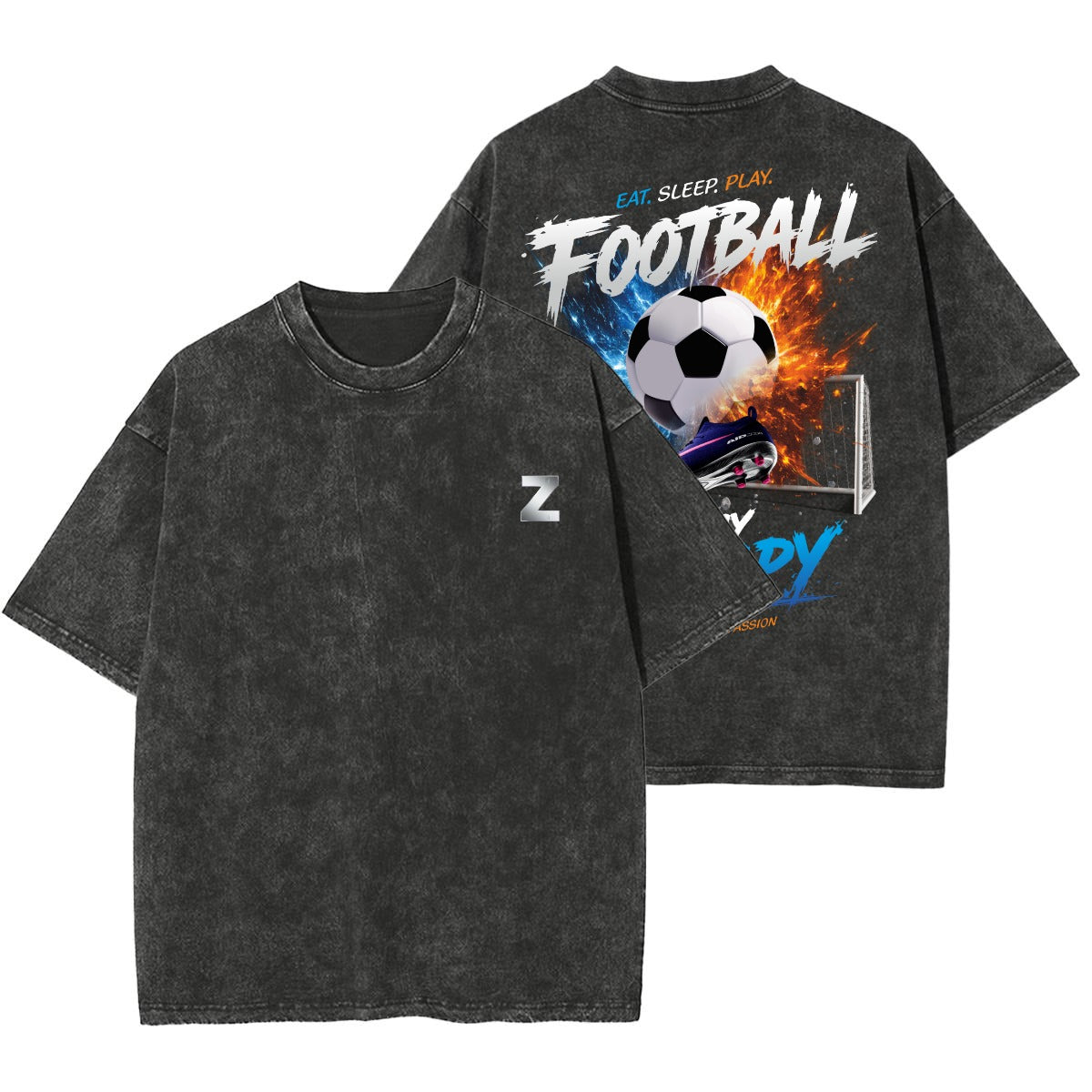 240GSM Football Is My Therapy heavyweight t shirt with soccer graphic