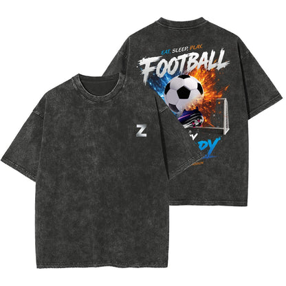 240GSM Football Is My Therapy heavyweight t shirt with soccer graphic