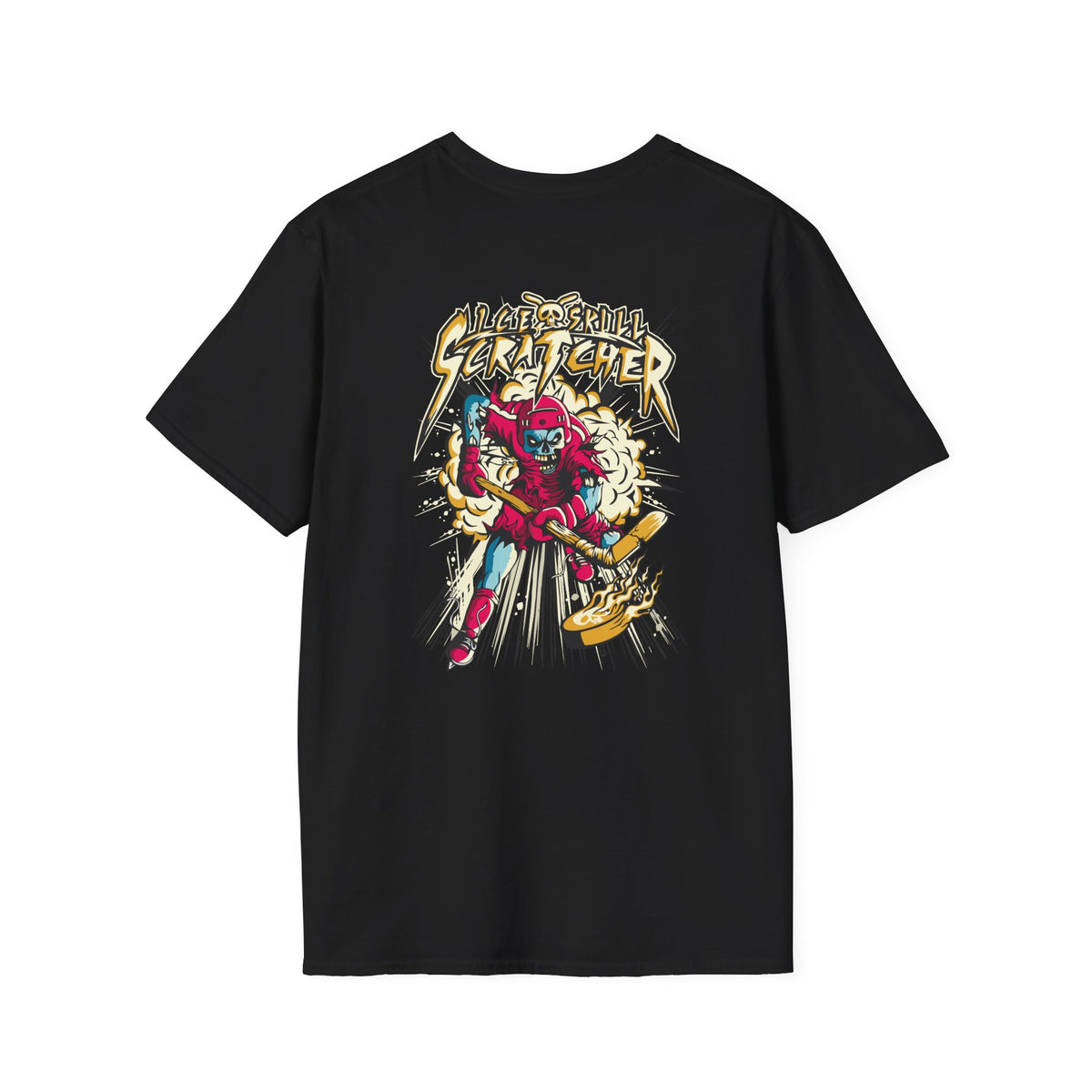 Street Gamer Graphic T-Shirt — Retro Arcade Hockey Skull Design