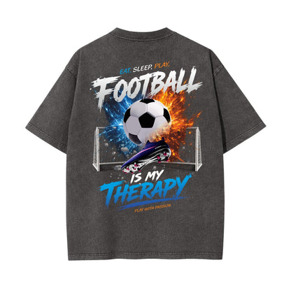 Football Is My Therapy Heavyweight T Shirt | Soccer Graphic Tee