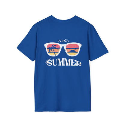 Hello Summer T-Shirt — Sunglasses Sunset Beach Graphic Tee
