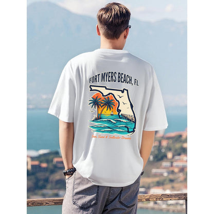 Men's T-Shirt Printed in USA|180GSM Front & Back DTF