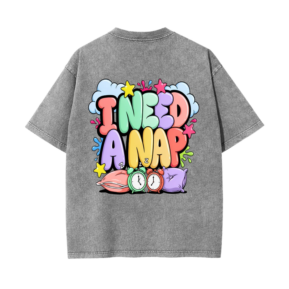 I Need A Nap Graphic T Shirt | Y2K Retro Bubble Text Tee
