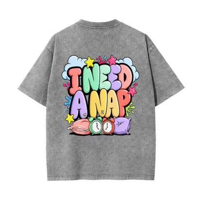 I Need A Nap Graphic T Shirt | Y2K Retro Bubble Text Tee