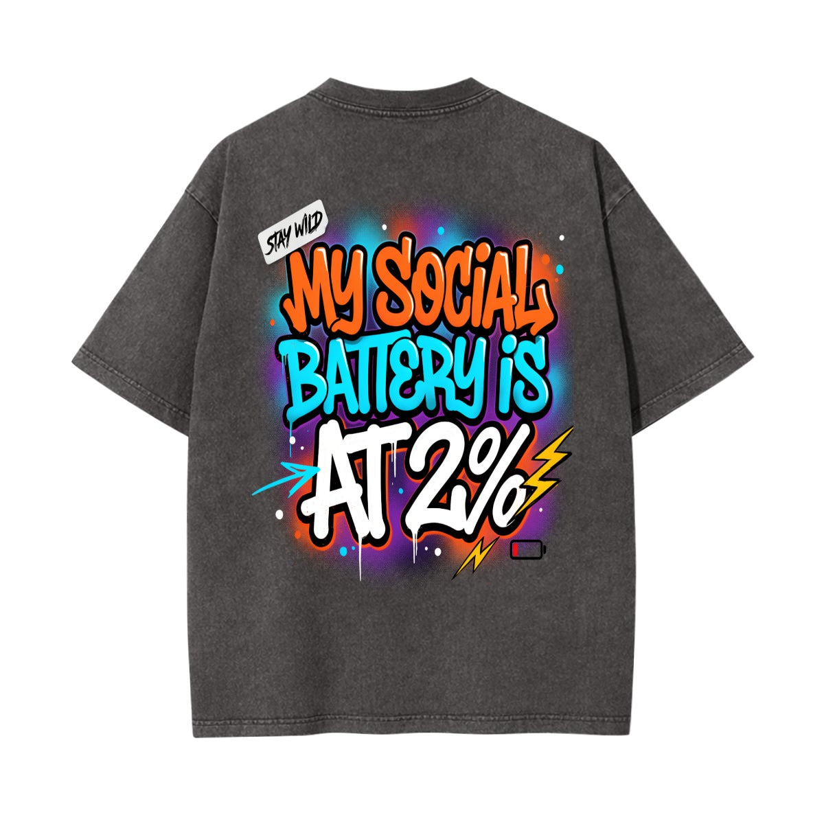Unisex Heavyweight Washed T-shirt Printed in USA|250GSM Cotton DTG  Double-sided