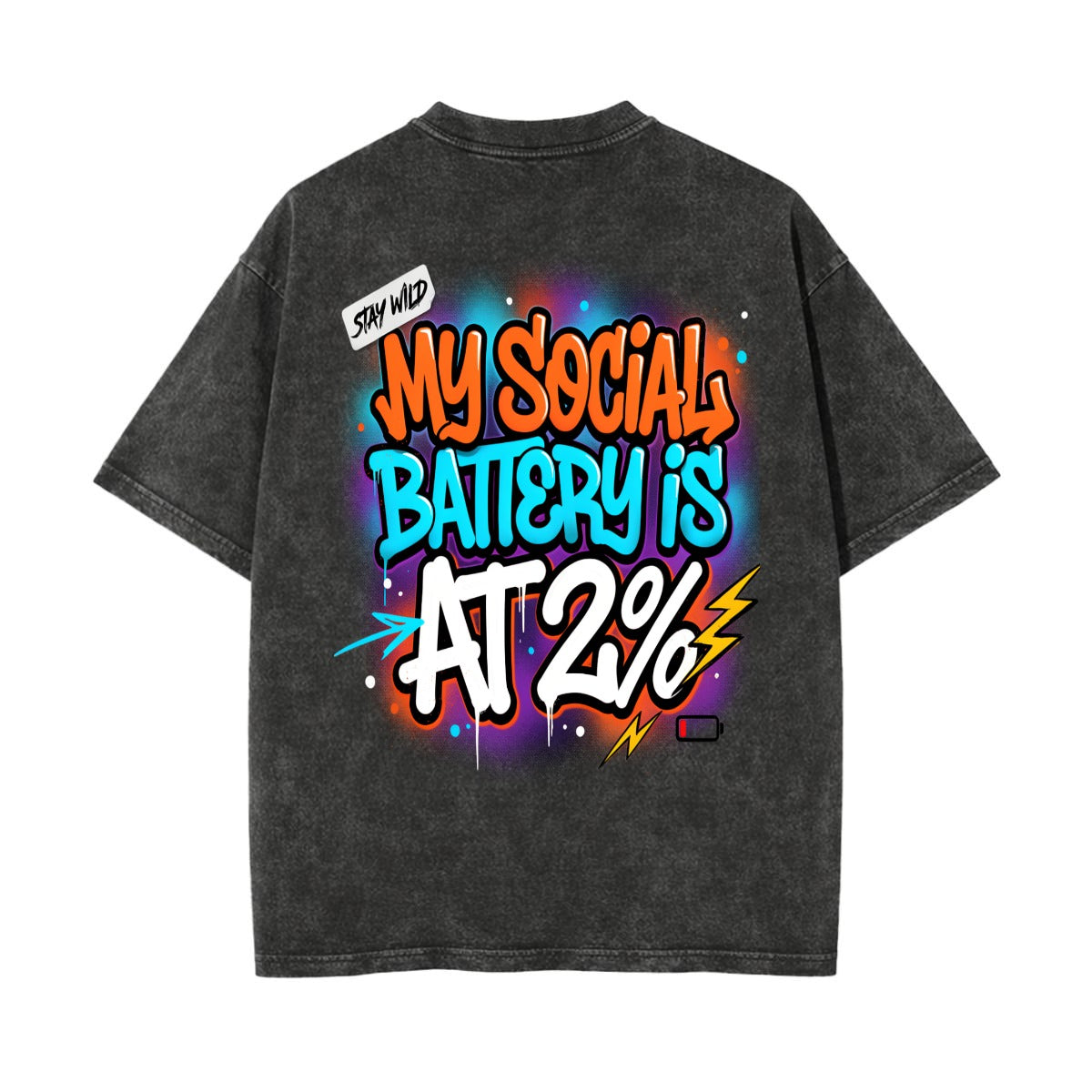 Unisex Heavyweight Washed T-shirt Printed in USA|250GSM Cotton DTG  Double-sided