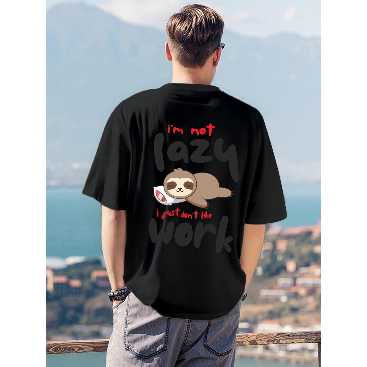 Men's T-Shirt Printed in USA|180GSM Front & Back DTF